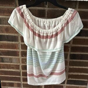 Maurice’s Off the Shoulder Top, Size XS, Striped
